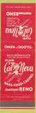 Matchbook Cover - Club Cal Neva Casino Reno NV Native American Indian
