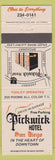 Matchbook Cover - Pickwick Hotel San Diego CA