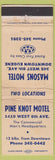 Matchbook Cover - Masons Motel Eugene OR Pine Knot WEAR