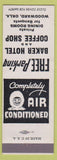 Matchbook Cover - Baker Hotel Coffee Shop Woodward OK