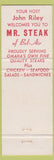 Matchbook Cover - Mr Steak Omaha NE WRITING