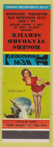 Matchbook Cover - Rogers Standard oil gas Dearborn MI pinup