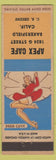 Matchbook Cover - Apex Cafe Bakersfield CA pinup