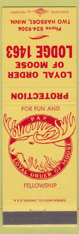 Matchbook Cover - Moose Lodge Two Harbor MN