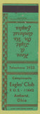 Matchbook Cover - Eagles Club Amherst OH
