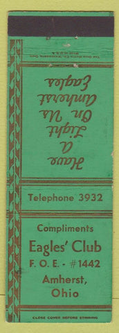 Matchbook Cover - Eagles Club Amherst OH