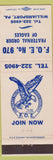 Matchbook Cover - Eagles Club Williamsport PA
