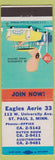 Matchbook Cover - Eagles Club ST Paul MN