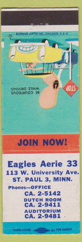 Matchbook Cover - Eagles Club ST Paul MN