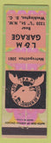Matchbook Cover - Moose Lodge L and M Garage Washington DC