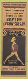 Matchbook Cover - Al's Restaurant Tavern Bridgeport CT pinup WEAR