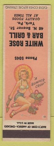 Matchbook Cover - White Rose Bar Grill York PA pinup