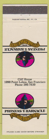 Matchbook Cover - Phineas T Barnacle Liquor San Francisco CA