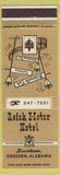 Matchbook Cover - Reich Motor Hotel Gadsden AL