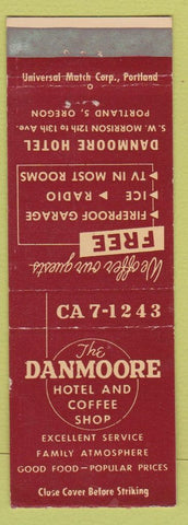 Matchbook Cover - Danmoore Hotel Coffee Shop Portland OR