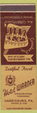 Matchbook Cover - Hotel Warner Harrisburg PA