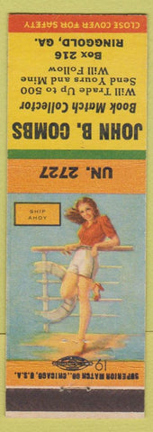 Matchbook Cover - John B Combs Match Collector Ringgold GA pinup