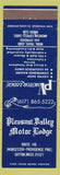 Matchbook Cover - Pleasant Valley Motor Lodge Sutton MA
