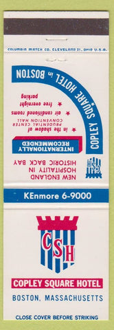 Matchbook Cover - Copley Square Hotel Boston MA