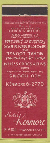 Matchbook Cover - Hotel Kenmore Boston MA
