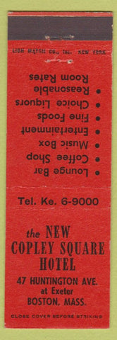 Matchbook Cover - Copley Square Hotel Boston MA