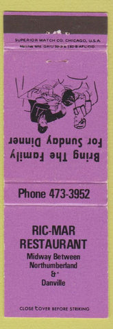 Matchbook Cover - Ric Mar Restaurant Danville Northumberland PA