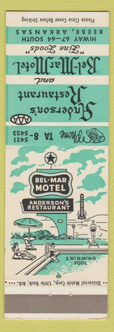 Matchbook Cover - Bel Mar Motel Beebe AR
