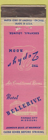 Matchbook Cover - Hotel Bellerive Kansas City MO WEAR