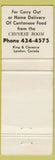 Matchbook Cover - Chinese Room Gaslight Room London ON WEAR