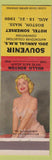 Matchbook Cover - RMS Convention 1960 Boston MA Hotel Somerset pinup
