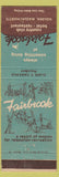 Matchbook Cover - Fairbrook Country Club Hotel Holden MA