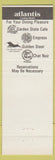 Matchbook Cover - Atlantis Casino Hotel Atlantic City NJ