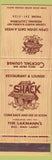 Matchbook Cover - The Shack Redding CA