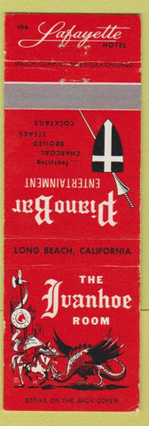 Matchbook Cover - Lafayette Hotel Long Beach CA Ivanhoe Room