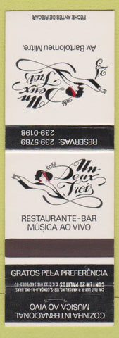 Matchbook Cover - Un Deux Trois Restaurant Brazil? Girlie