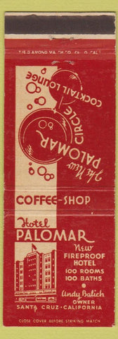 Matchbook Cover - Hotel Palomar Santa Cruz CA