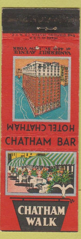Matchbook Cover - Hotel Chatham  New York City