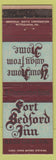 Matchbook Cover - Fort Bedford Inn Bedford PA
