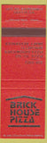 Matchbook Cover - Brick House Pizza Griffin GA
