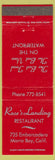Matchbook Cover - Rose's Landing Restaurant Morro Bay CA