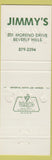 Matchbook Cover - Jimmy's Beverly Hills CA