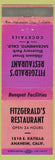 Matchbook Cover - Fitzgerald's Restaurant Sacramento CA