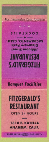Matchbook Cover - Fitzgerald's Restaurant Sacramento CA