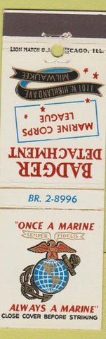 Matchbook Cover - US Marines Badger Detachment Milwaukee WI