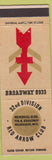 Matchbook Cover - 3nd Division Red Arrow Club Milwaukee WI