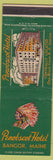 Matchbook Cover - Penobscot Hotel Bangor ME Native American Indian