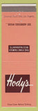 Matchbook Cover - Hody's Restaurants Los Angeles North Hollywood Long Beach CA