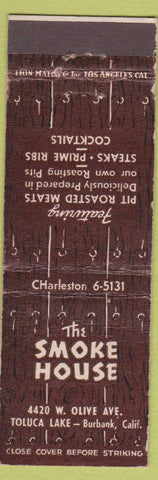 Matchbook Cover - The Smoke House Toluca Lake Burbank CA