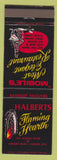 Matchbook Cover - Halberts Flaming Hearth Mobile AL