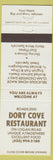 Matchbook Cover - Dory Cove Restaurant Lincoln City OR